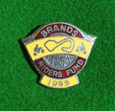 Aviakit Brands Hatch Riders Fund 1969 motorcycle / biker Pin Badge