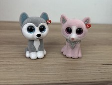 TY BOO - Blue / Grey & Pink Puppy Dog Figures VGC