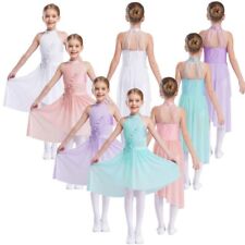 Kids Girls Sparkly Dress Skirt Competition Latin Dance Lyrical Stage Dancewear  