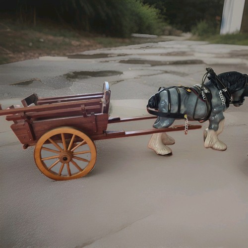 Ceramic shire horse pulling - ceramic,