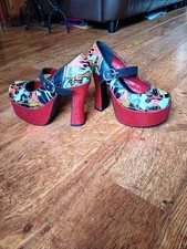 T.U.K. Gothic, Visual Kei , Buckled, Glitter, Platform Shoes. Size 6