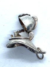 Vintage Sterling Silver Bracelet Charm Opening Fireman’s Helmet Axe Inside