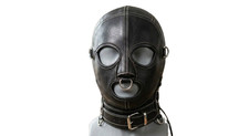 Handmade Black Leather Hood