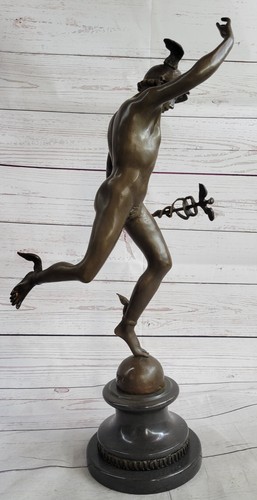 Bronze statue winged mercury - statue,