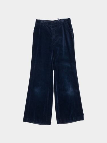 70s navy velvet wide leg - 70s, wide-leg