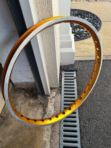 Gold anodised aluminium trials - gold,