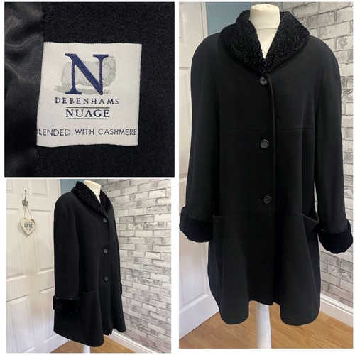 Vintage black nuage coat wool - black,