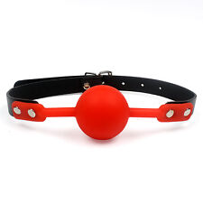 Red 42mm Soft Rubber Faux Leather Silicon Rubber Ball Gag