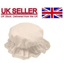 Ladies white mop cap - white,