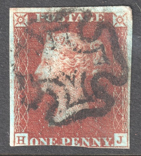 Penny red imperf with - gb,