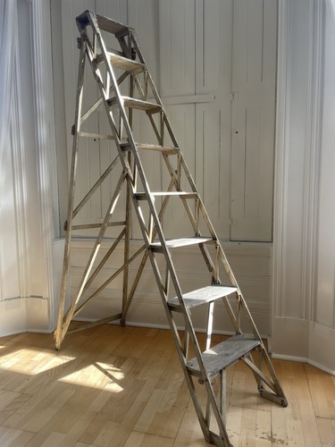 Antique lattice step ladder - lattice,