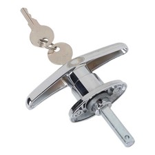 Rustproof Garage Door Lock T Handle Rear Fix Smooth and Polished Finish