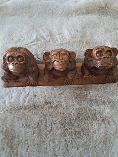 Carved oak woodern monkey - oak,