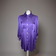 ZARA PURPLE SATIN L/S BUTTON
