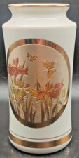 Chokin Art Vase with 24K Gold – 15cm Tall – Iris & Butterfly Design – Japan
