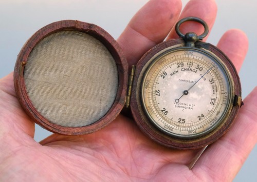 Antique 19thc pocket barometer - antique,