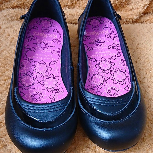 Kickers black leather ballet