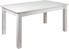 Shabby Chic Rectangular Antique Rustic White Pine  Farm Dining Table 152x97cm