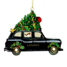 Gisela Graham Taxi Black Cab London Christmas Tree Decoration Hanging Ornament