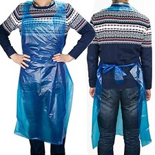 Disposable Apron Polythene Plastic Aprons Flat Pack  White or Blue 100- 1000