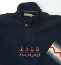 Paco Clothing Company 1/4 Zip Fleece Mens Size Large M / L Pullover Jacket 90s