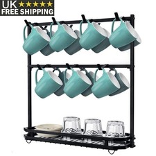Coffee Mug Rack Metal Black