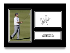 Carl Paulson Signed A4 Photo Autograph Card Golf Open Gift Display Signature