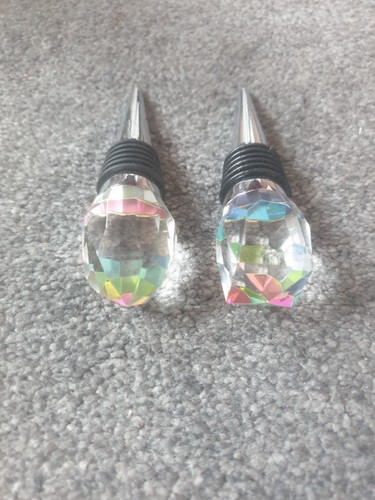 Crystal bottle stoppers 2pcs - crystal,