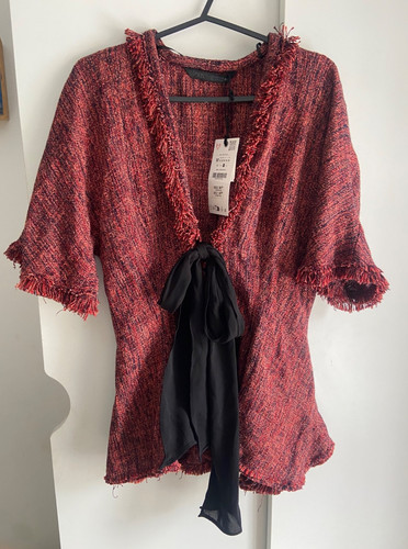 Zara cardigan red brown new - cardigan, red/brown