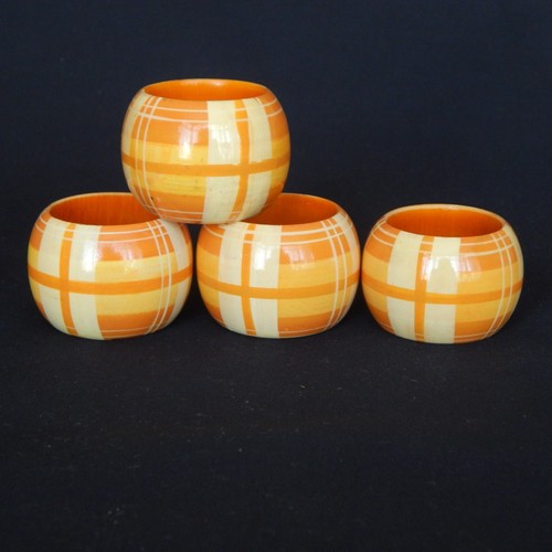 Vintage napkin rings orange - 4,