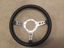 Moto Lita 13” Leather Steering Wheel Chrome 2” Dished MG Mini Triumph 
