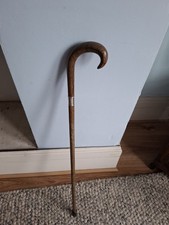 1902-28 Sterling Silver Collared Wooden Walking Stick. London Hallmarked