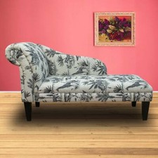 Safari Wildlife Chaise Longue Accent Sofa Handmade in Fryetts Fabric