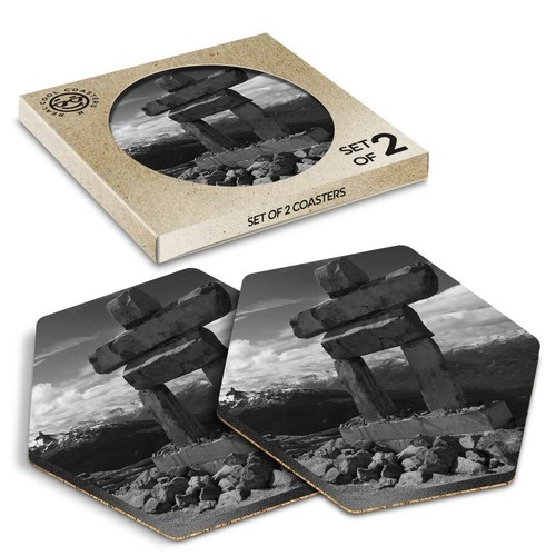 Hexagon coasters bw - 2,