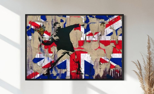Banksy union jack flag thrower - banksy,
