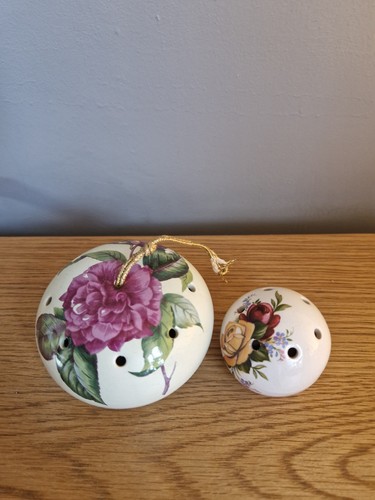 Two vintage ceramic pomanders