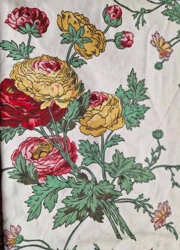 Vintage floral fabric heavy - fabric,