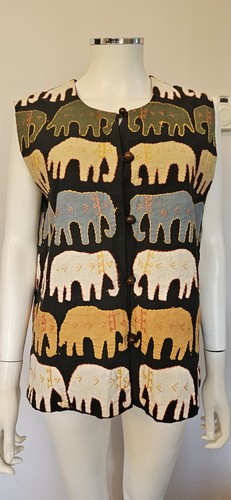 Vtg black multicolour indian