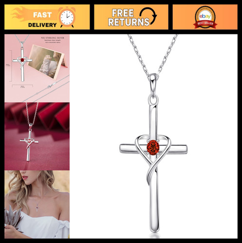 Sterling silver cross necklace - sterling,
