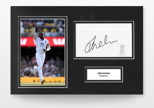 Jofra archer hand - hand-signed, 12x8