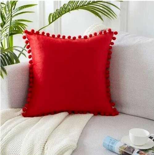Velvet pom poms - cushion, covers