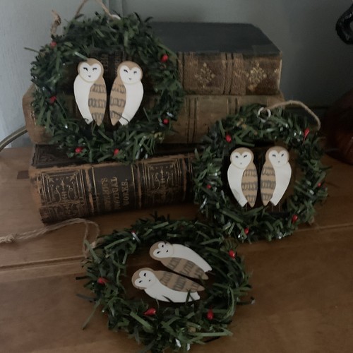 Set metal barn owl pair - of,