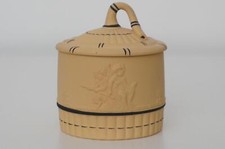 Wedgwood Cane Yellow Black Jasper Ware Jasperware Sucrier / Sugar Bowl - 20th C.