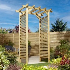Rowlinson Square Top Slatted Garden Rose Arch Pressure Treated