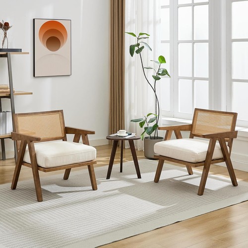Rattan accent chair with - 2x,