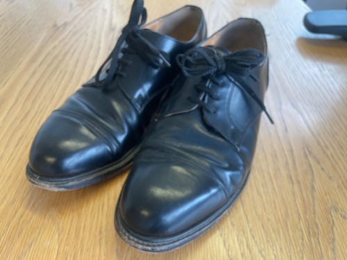 Loake black leather derby - leather,
