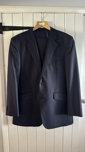 Navy mens pinstripe suit - mens,
