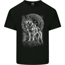 Nordic Wolf Viking Mens Light Cotton T-Shirt