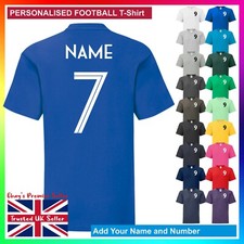 FOOTBALL SHIRT Personalised Kids Footy Style T-SHIRT / Printed Name and Number