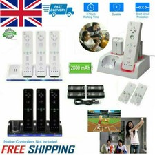 CHARGER DOCKING STATION + 2/4x RECHARGEABLE BATTERY PACK FOR WII REMOTE UK STOCK